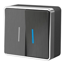 Изображение Выключатель двухклавишный с подсветкой Gallant (графит рифленый) W5020104