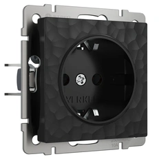 Изображение Розетка с заземлением Hammer (черный) W1271008